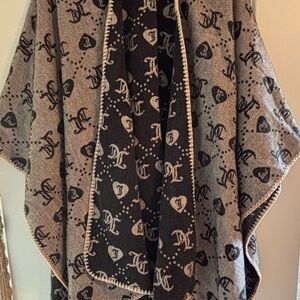 Juicy Couture Black and Gray Poncho